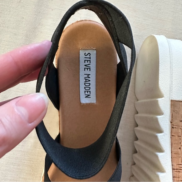 Black/cork wedge sandals - Picture 4 of 4